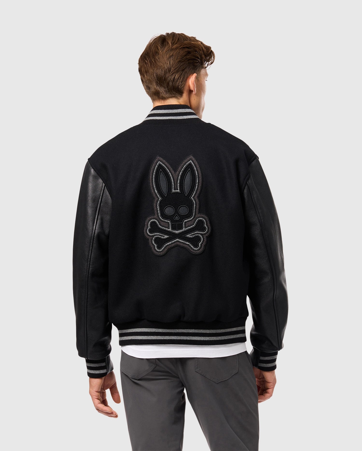 MENS BRAYDEN WOOL LEATHER VARSITY BOMBER - B6J876D200 - Image 6